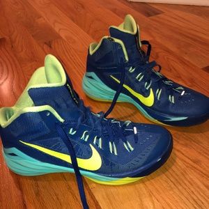 NIKE Hyperdunk 2014 TB Mens Blue/Green/Yellow Bask